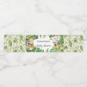 Wild One Safari Animals Baby shower Waterfles Etiket (Enkel label)