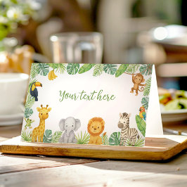 Wild One Safari Animals Birthday Food Tent Plaatskaartje