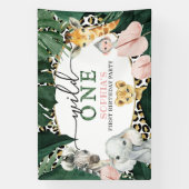 Wild One Safari Animals Birthday Party Banner (Verticaal)