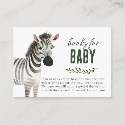 Wild One Safari Animals Books for Baby shower Informatiekaartje (Voorkant)