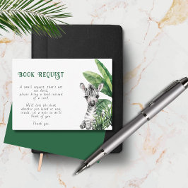 Wild One Safari Animals Books for Baby shower Informatiekaartje