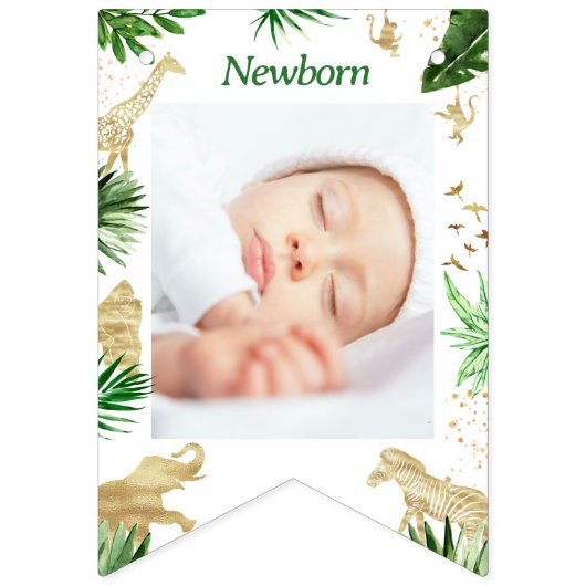 Wild One Safari Animals Boy 1st Birthday Vlaggetjes (Derde vlag)