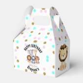 Wild One Safari Animals Boy Baby shower Bedankdoosjes (Voorkant Zijde)