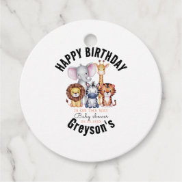 Wild One Safari Animals Boy Baby shower Bedankjes Labels