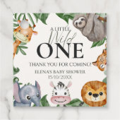 Wild One Safari Animals Boy Baby shower Bedankjes Labels (Voorkant)