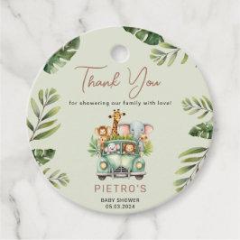 Wild One Safari Animals Boy Baby shower Bedankjes Labels