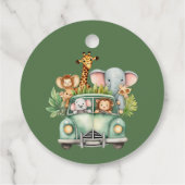 Wild One Safari Animals Boy Baby shower Bedankjes Labels (Achterkant)