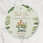 Wild One Safari Animals Boy Baby shower Bedankjes Labels (Voorkant)