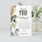 Wild One Safari Animals Boy Baby shower Bedankkaart (Staand voorkant)