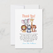 Wild One Safari Animals Boy Baby shower Bedankkaart (Voorkant)