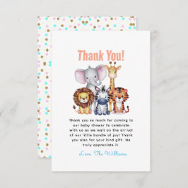 Wild One Safari Animals Boy Baby shower Bedankkaart