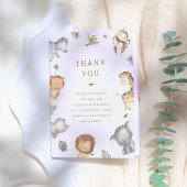 Wild One Safari Animals Boy Baby shower Bedankkaart