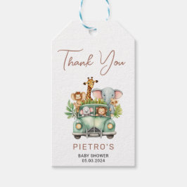 Wild One Safari Animals Boy Baby shower Cadeaulabel