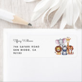 Wild One Safari Animals Boy Baby shower Etiket (Insitu)