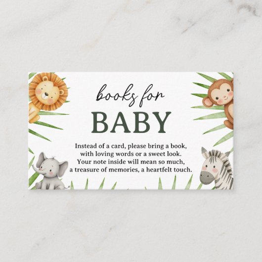 Wild One Safari Animals Boy Baby Shower Informatiekaartje (Voorkant)