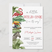 Wild One Safari Animals Boy Baby shower Kaart (Voorkant)
