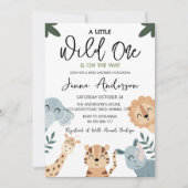 Wild One Safari Animals Boy Baby shower Kaart (Voorkant)