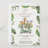 Wild One Safari Animals Boy Baby shower Kaart (Voorkant)