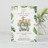 Wild One Safari Animals Boy Baby shower Kaart (Staand voorkant)