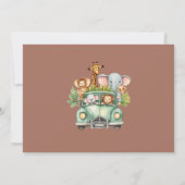 Wild One Safari Animals Boy Baby shower Kaart (Achterkant)