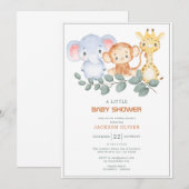 Wild One Safari Animals Boy Baby shower Kaart (Voorkant / Achterkant)