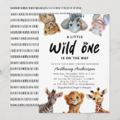 Wild One Safari Animals Boy Baby shower Kaart (Voorkant / Achterkant)