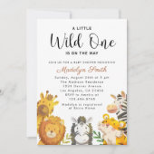 Wild One Safari Animals Boy Baby shower Kaart (Voorkant)