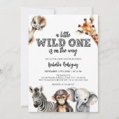 Wild One Safari Animals Boy Baby shower Kaart (Voorkant)
