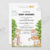 Wild One Safari Animals Boy Baby shower Kaart (Voorkant / Achterkant)