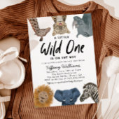 Wild One Safari Animals Boy Baby shower Kaart