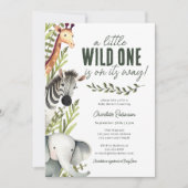 Wild One Safari Animals Boy Baby shower Kaart (Voorkant)