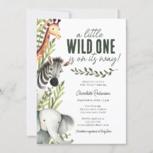 Wild One Safari Animals Boy Baby shower