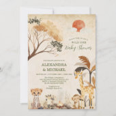 Wild One Safari Animals Boy Baby shower Kaart (Voorkant)