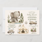 Wild One Safari Animals Boy Baby shower Kaart (Voorkant)