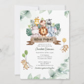 Wild One Safari Animals Boy Baby shower Kaart (Voorkant)