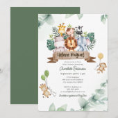 Wild One Safari Animals Boy Baby shower Kaart (Voorkant / Achterkant)