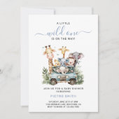 Wild One Safari Animals Boy Baby shower Kaart (Voorkant)