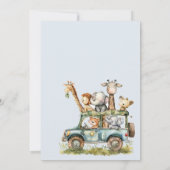 Wild One Safari Animals Boy Baby shower Kaart (Achterkant)