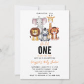 Wild One Safari Animals Boy Baby shower Kaart (Voorkant)