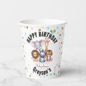 Wild One Safari Animals Boy Baby shower Papieren Bekers (Voorkant)