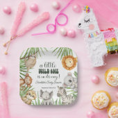 Wild One Safari Animals Boy Baby Shower Papieren Bordje (Feest)