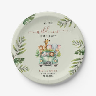 Wild One Safari Animals Boy Baby shower Papieren Bordje