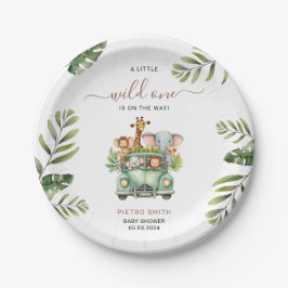 Wild One Safari Animals Boy Baby shower Papieren Bordje