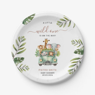 Wild One Safari Animals Boy Baby shower Papieren Bordje