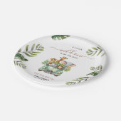 Wild One Safari Animals Boy Baby shower Papieren Bordje (Gekanteld)