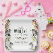 Wild One Safari Animals Boy Baby shower Papieren Bordje (Feest)