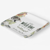 Wild One Safari Animals Boy Baby shower Papieren Bordje (Gebogen)