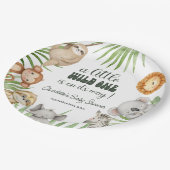 Wild One Safari Animals Boy Baby Shower Papieren Bordje (Gekanteld)