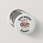 Wild One Safari Animals Boy Baby shower Ronde Button 3,2 Cm (Voorkant /achterkant)