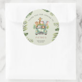 Wild One Safari Animals Boy Baby shower Ronde Sticker (Tas)